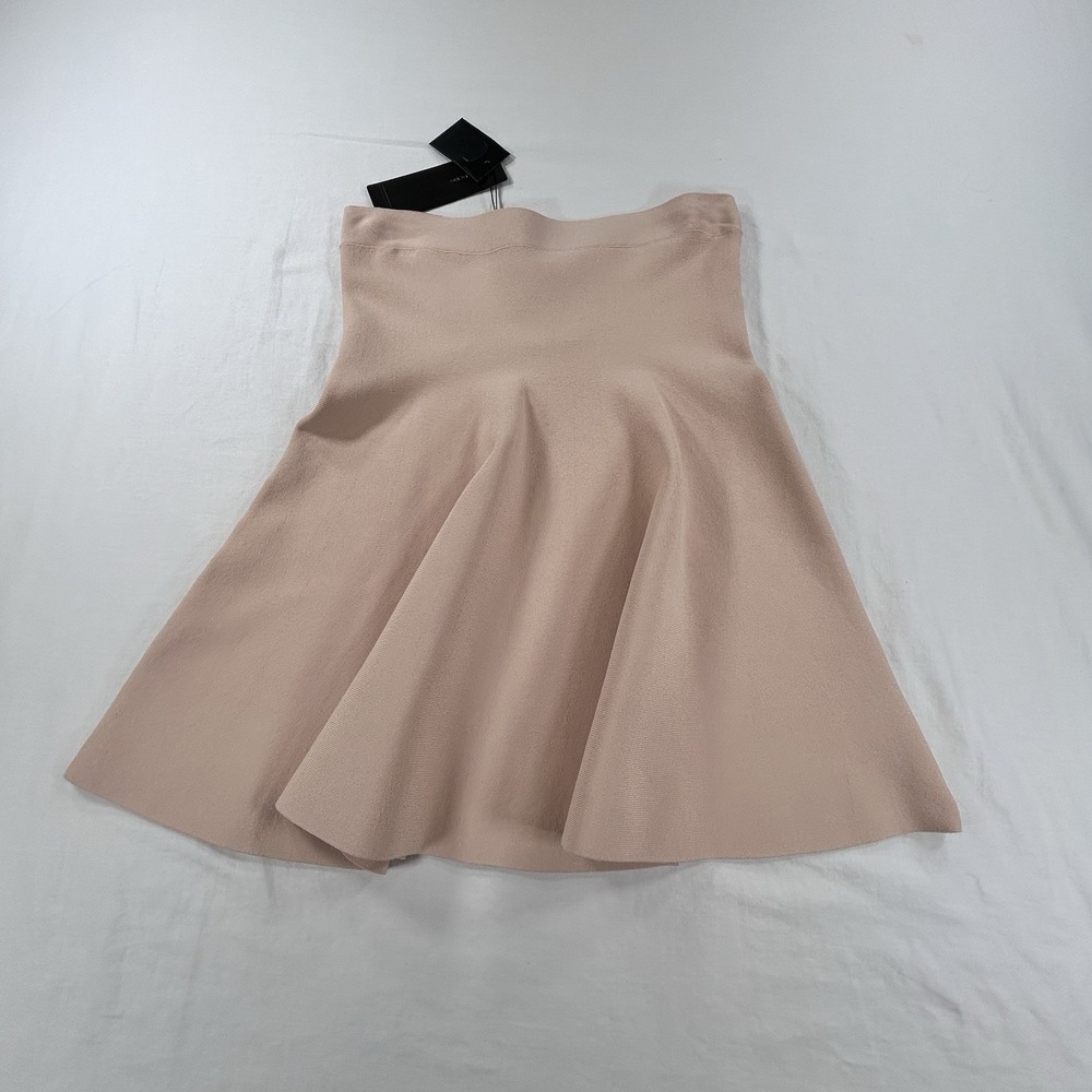 NEW BCBGMAXAZRIA Ingrid Aline Skater Skirt S Bare Pink Y2K Mini Minimalist $158 - Picture 1 of 8